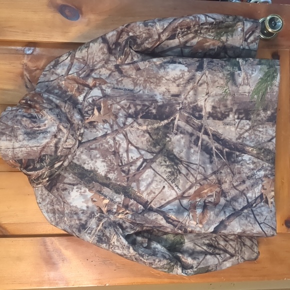 CABELA'S* dry fit camo jacket lined 6pckt zip/snap front dbl placket visor hood - Picture 3 of 16